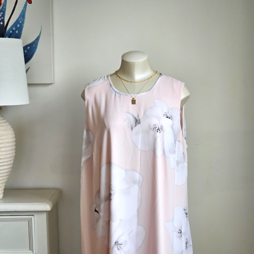 Calvin Klein Pink and White Floral Dress - Picture 3 of 11